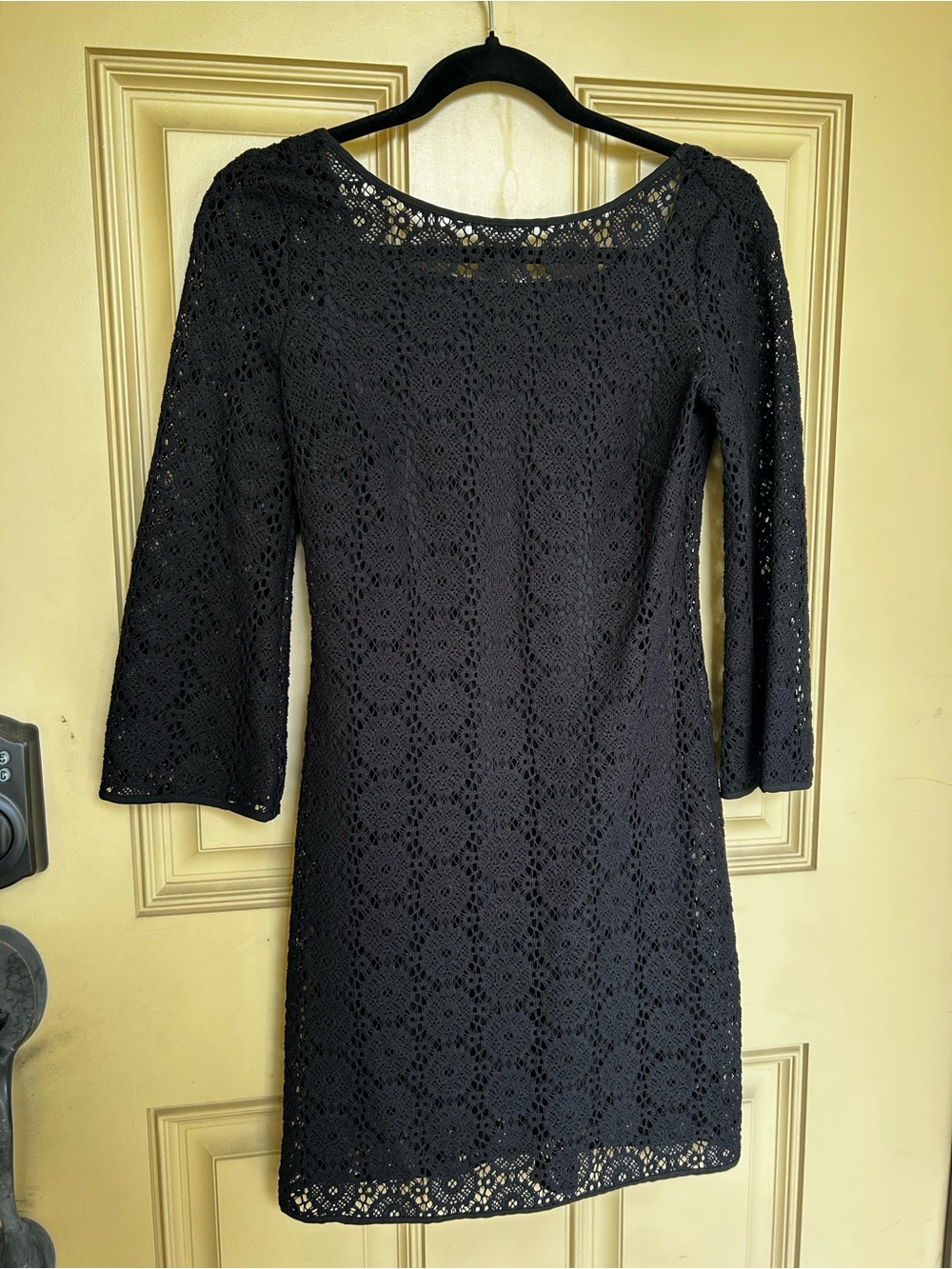 Lilly Pulitzer Topanga Black Breakers Crochet Knit Lace Tunic Dress XS